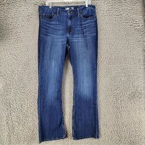 Lee Jeans Womens 16 Blue Stretch Mid Rise Regular Fit Bootcut *GUC*